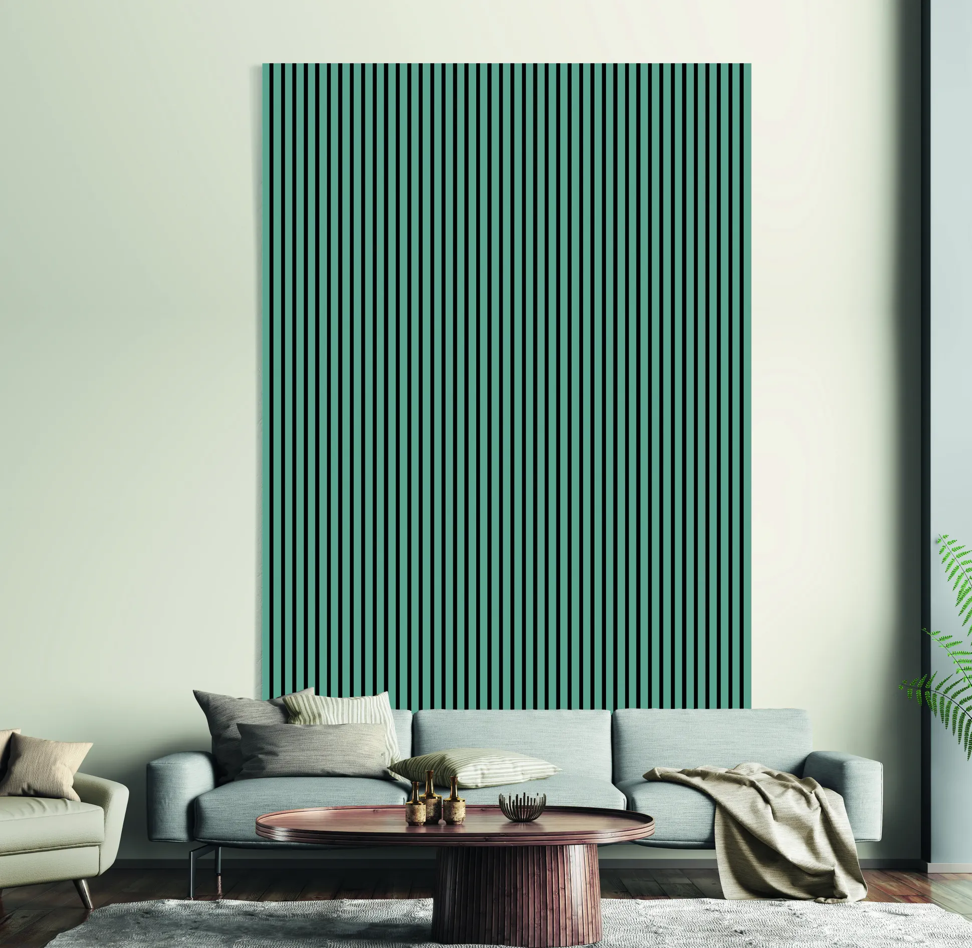 Neuhofer Akustikpaneele 267 x 57,25 x 1,9 cm Matcha grün foliert