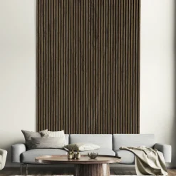 Neuhofer Akustikpaneele Holz furniert dunkelbraun 267 x 1,9 x 57 cm
