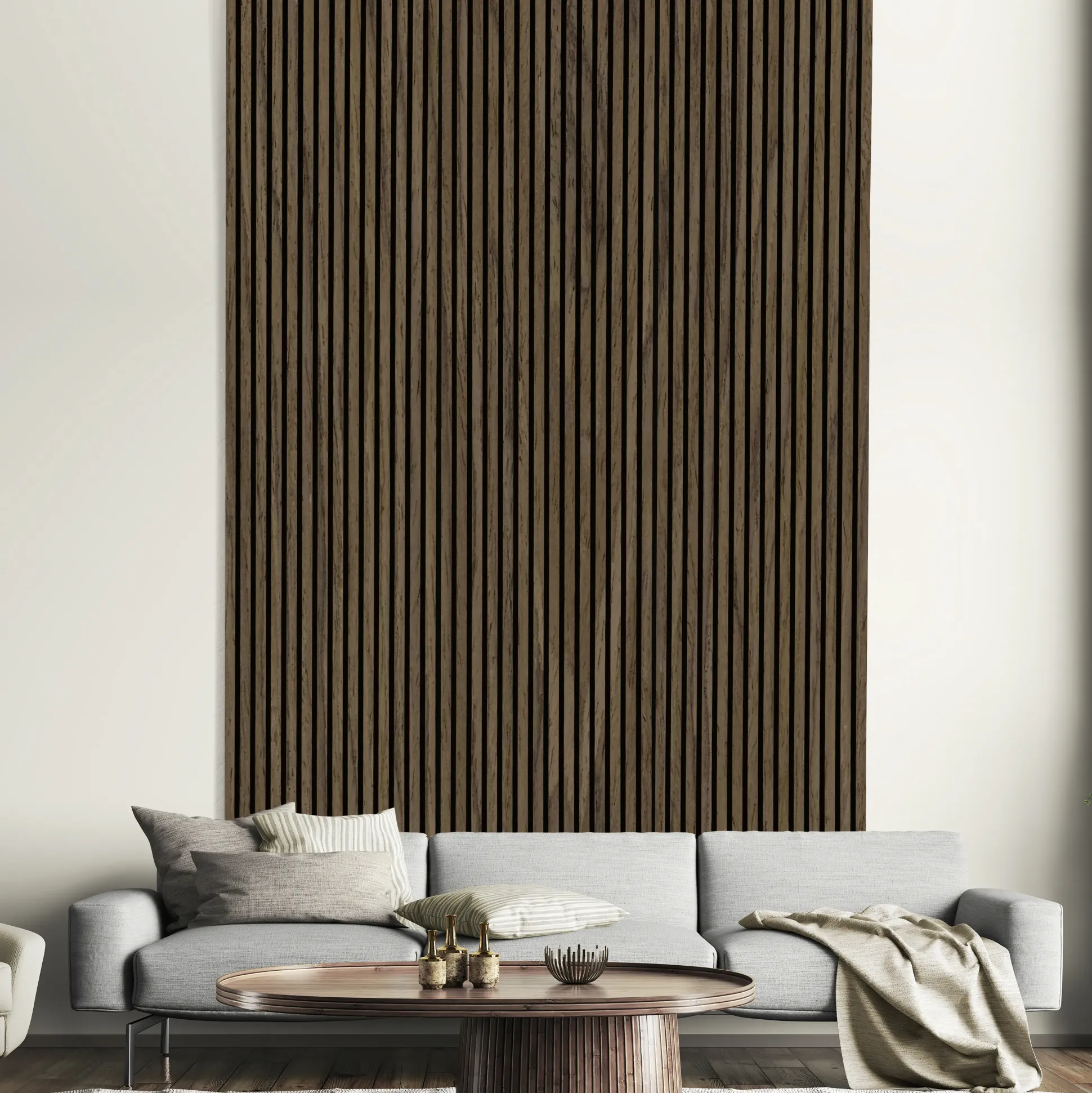 Neuhofer Akustikpaneele Holz furniert dunkelbraun 267 x 1,9 x 57 cm