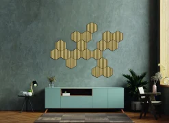 Neuhofer Akustikpaneele Hexago Eiche natur 30 x 26 x 1,9 cm braun