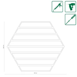 Neuhofer Akustikpaneele Hexago Eiche natur 30 x 26 x 1,9 cm braun