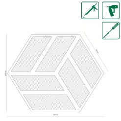 Neuhofer Akustikpaneele Hexago Eiche furniert 30 x 26 x 1,9 cm