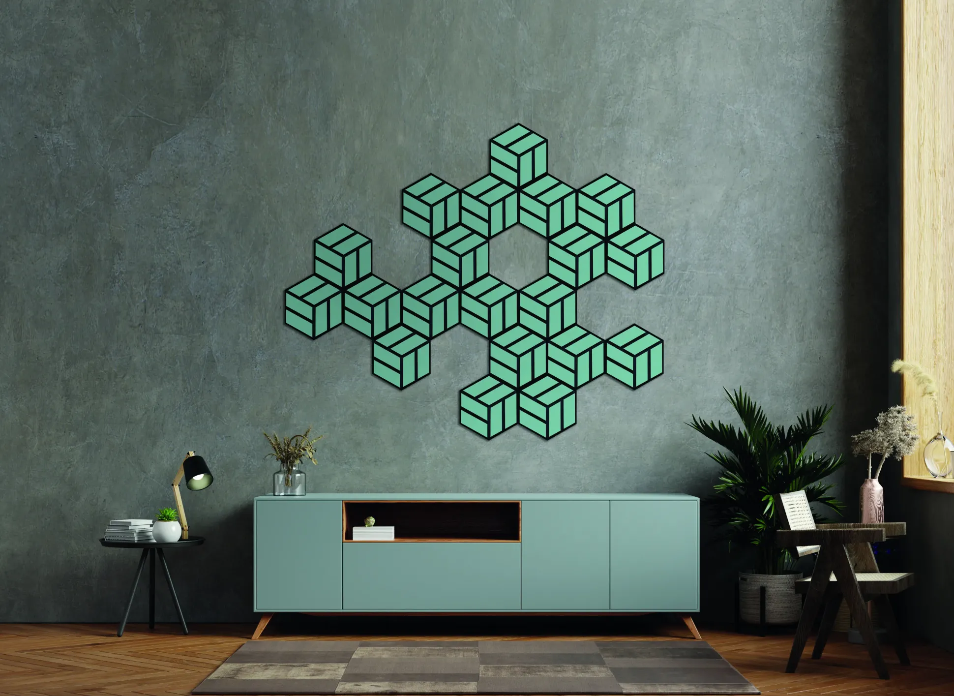 Neuhofer Akustikpaneele Hexago Oceansplash 30 x 26 x 1,9 cm