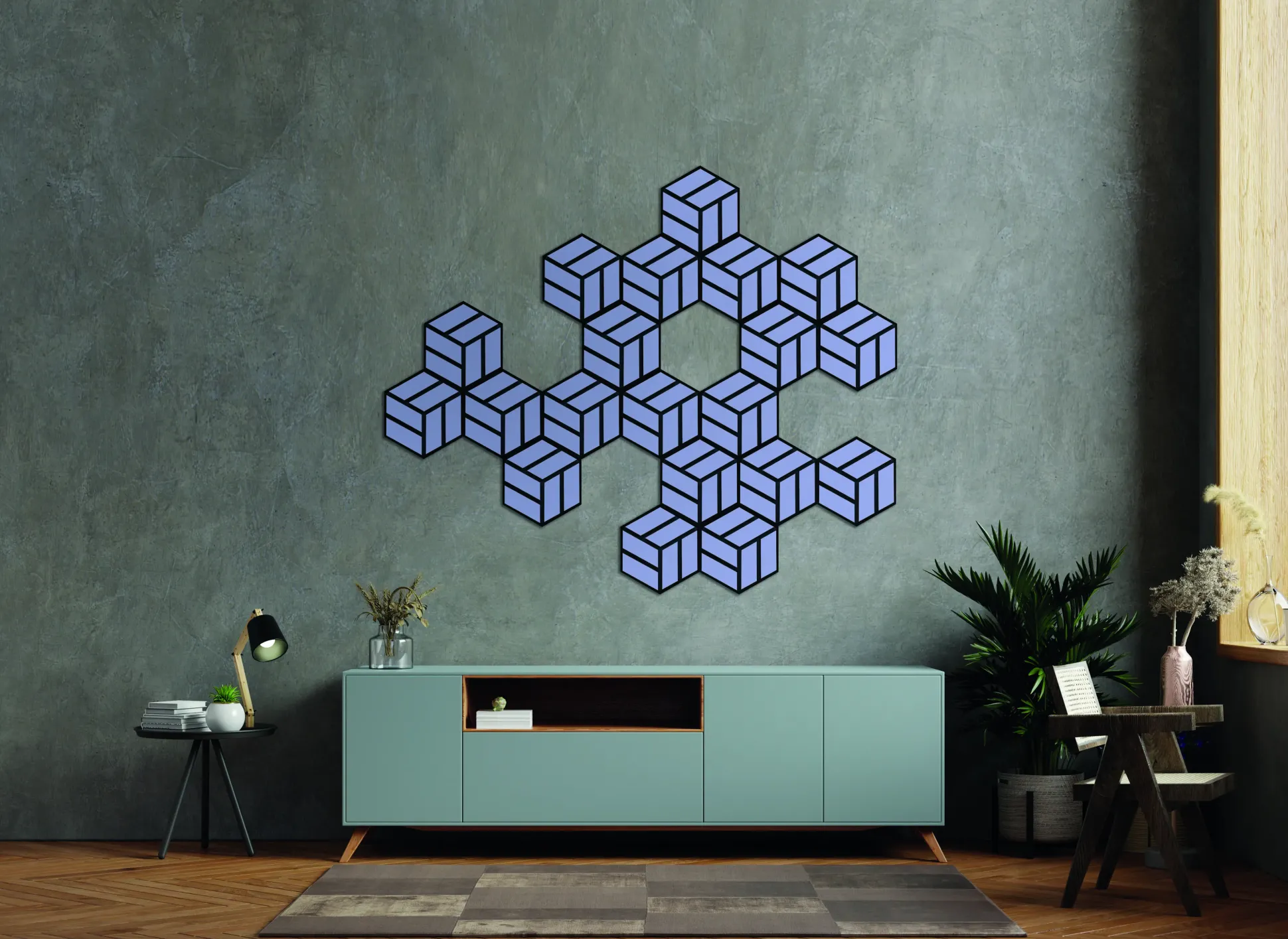 Neuhofer Akustikpaneele Hexago Lavendel violette 30 x 26 x 1,9 cm