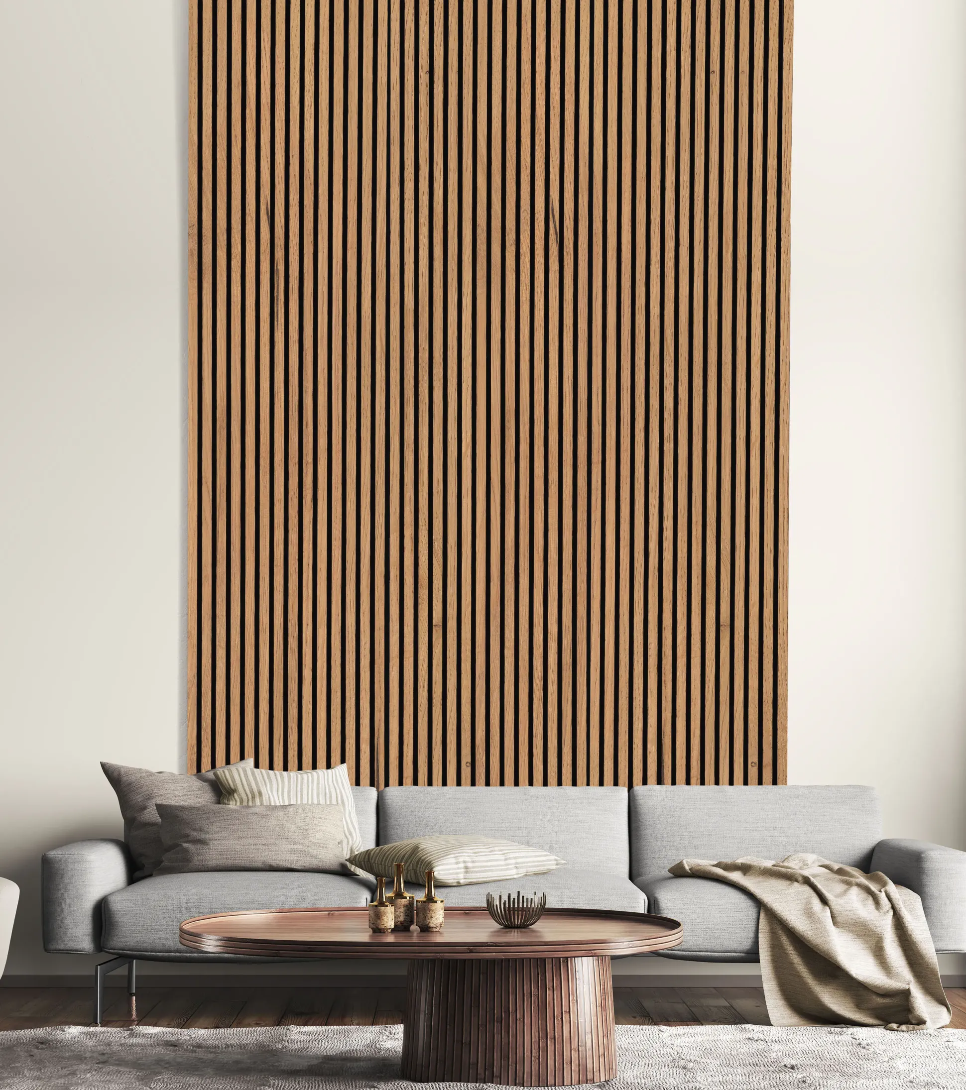 Neuhofer Akustikpaneele Holz foliert braun 267 x 1,9 x 57 cm