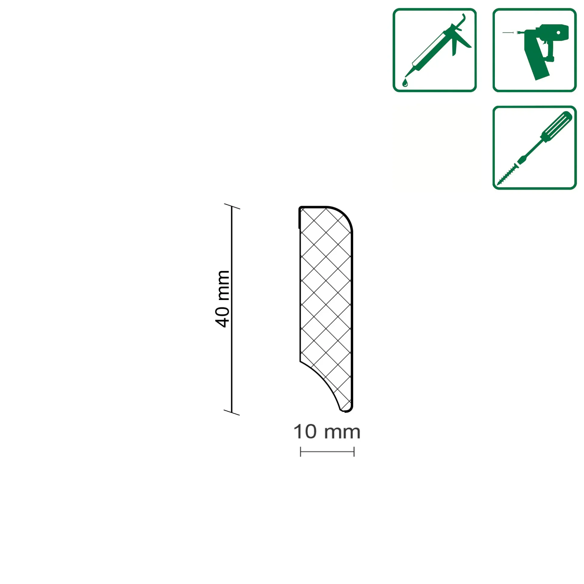 Neuhofer Fußleiste 240 cm 38,5 mm x 10 mm Uni weiß