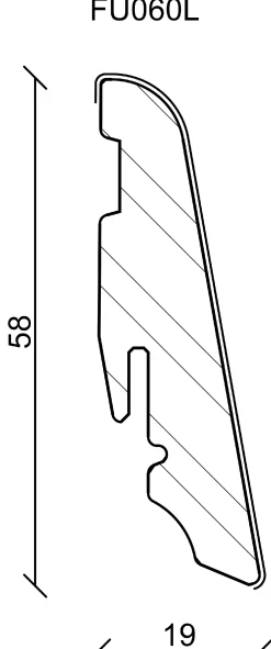 Neuhofer Fußleiste 240 cm 58 x 19 mm Yukon Eiche hell