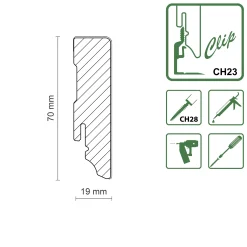 Neuhofer Fußleiste 240 cm 70 x 19 mm weiß