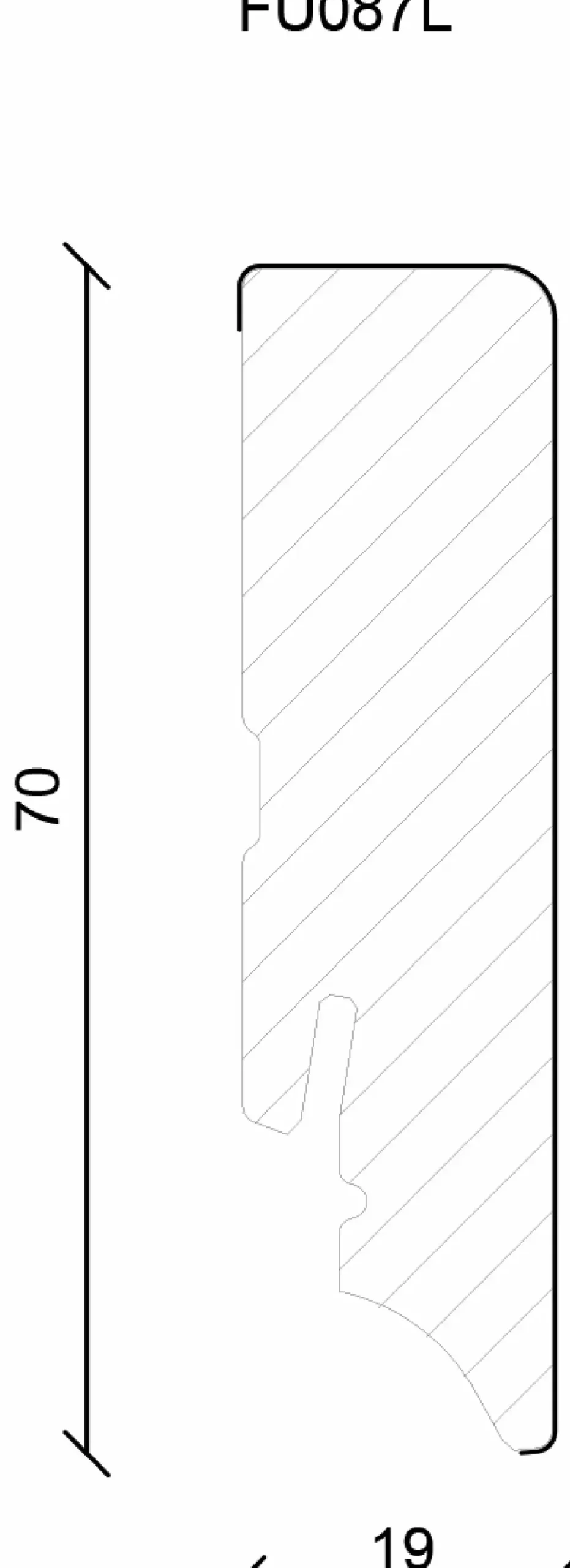 Neuhofer Fußleiste 240 cm 70 x 19 mm Pine whitewashed