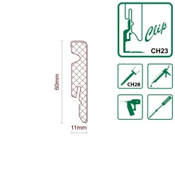 Neuhofer Fußleiste 220 cm x 60 x 11 mm weiß