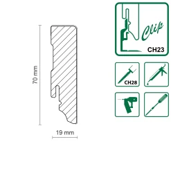 Neuhofer Fußleiste 240 cm x 70 x 19 mm Eiche Burnell