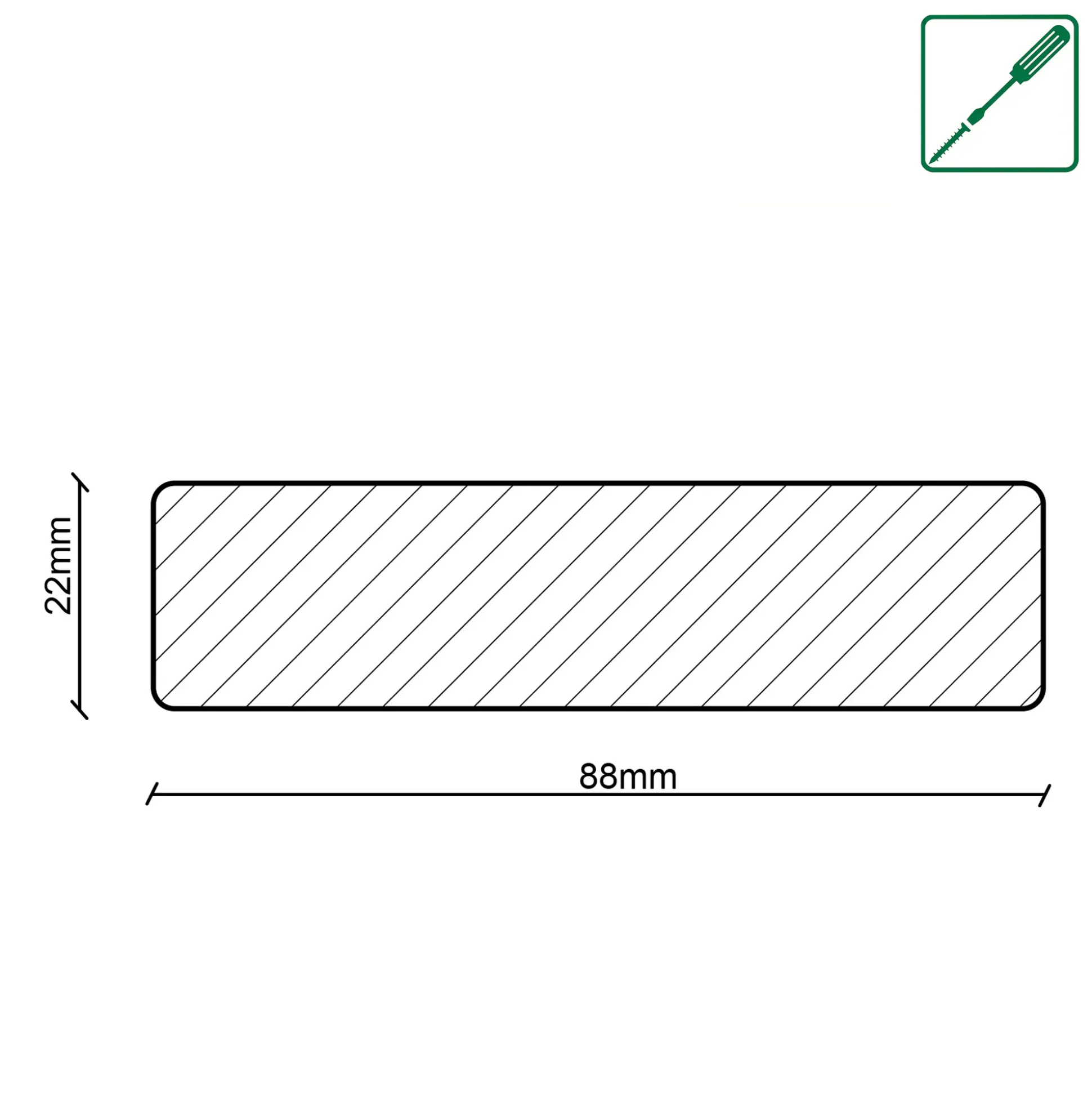 Neuhofer Lamelle Raumtrenner 267 x 8,8 cm weiß