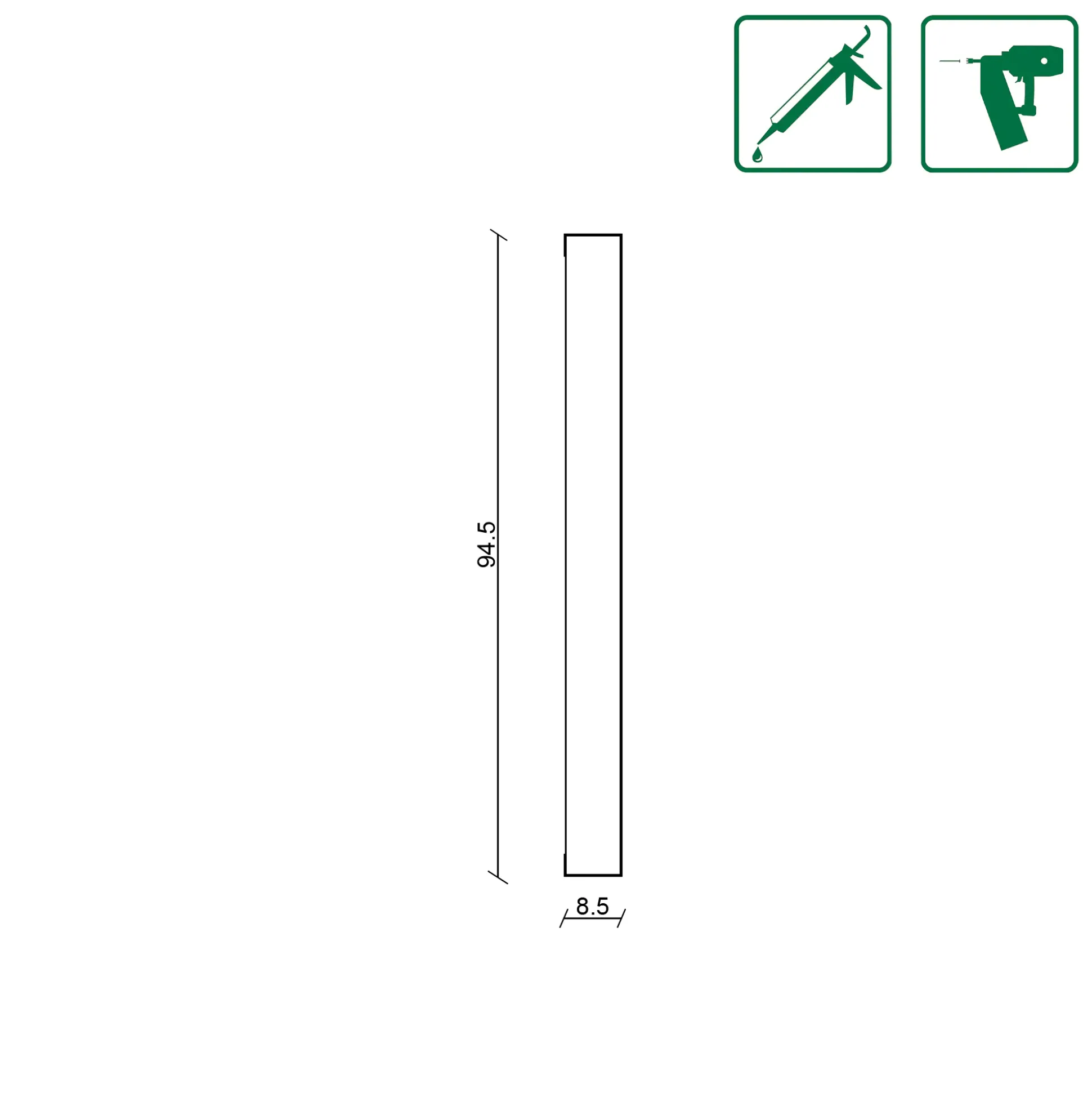 Neuhofer Wandleistenset Shaker Style 118 cm x 94,5 x 8,5 mm