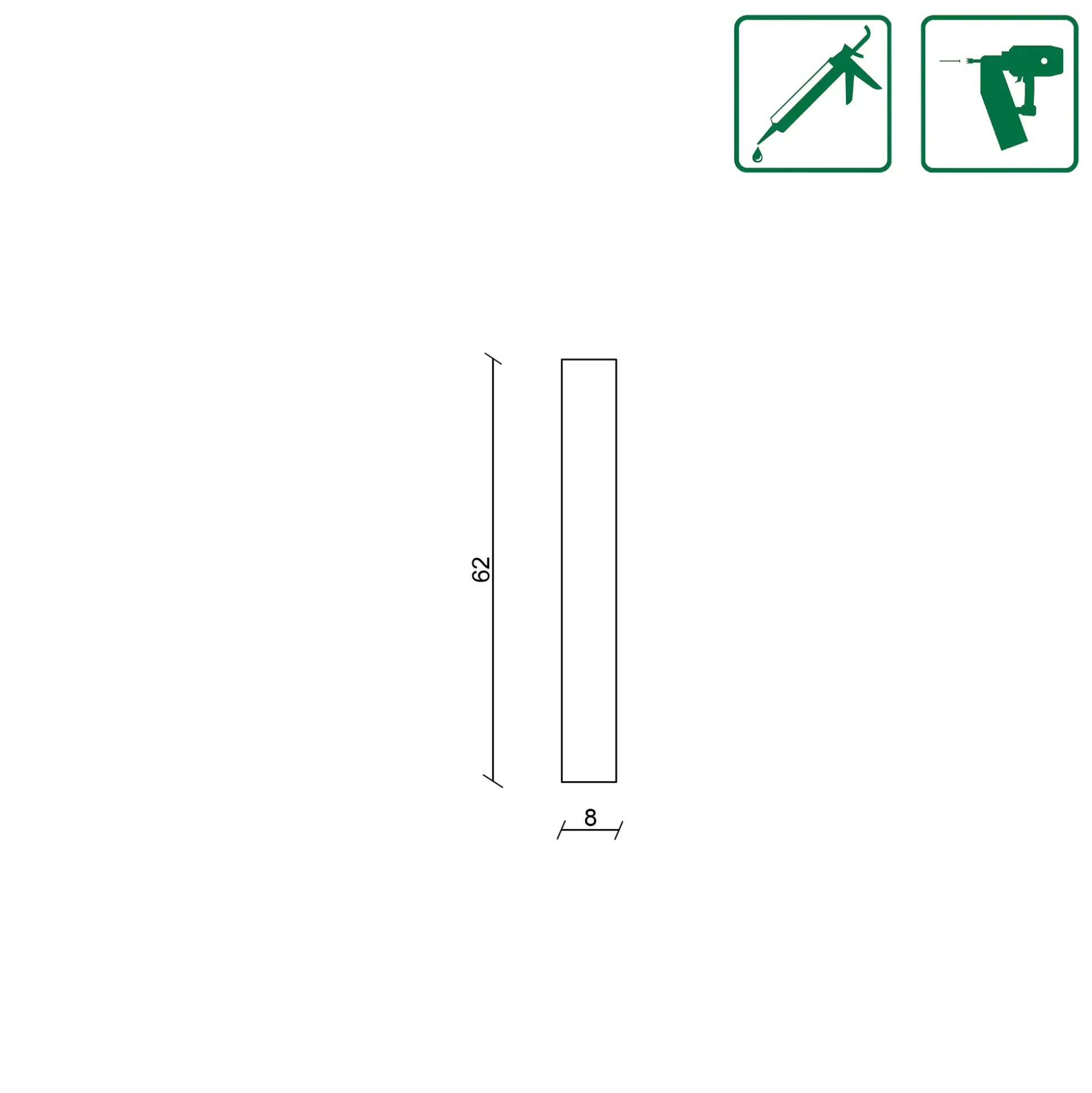 Neuhofer Wandleistenset Shaker Style 118 cm x 62 x 8 mm