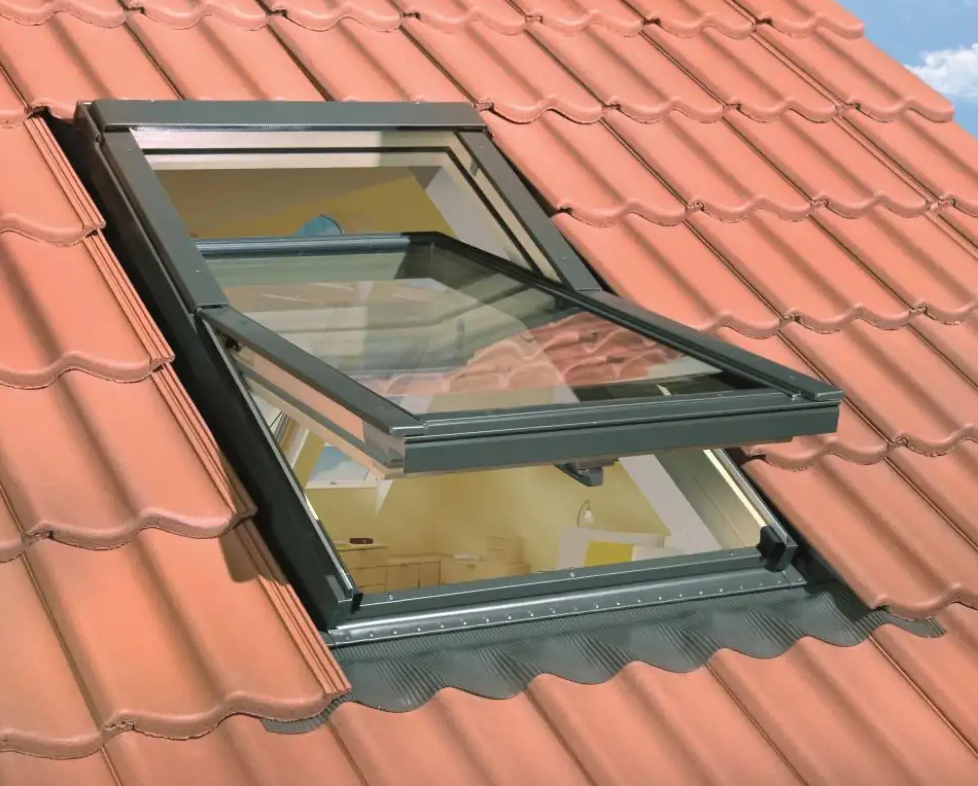 OptiLight Dachfenster B06 78 x 118 cm Kiefernholz natur Blech grau 879906