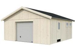 Palmako Fertiggarage Andre 557 x 576 cm mit Sektionaltor naturbelassen