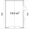 Palmako Fertiggarage Roger 360 x 550 cm mit Sektionaltor naturbelassen