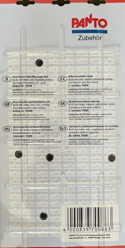 Panto Drückergarnitur 92/8 mm weiß inkl. Zylinder und Montageset