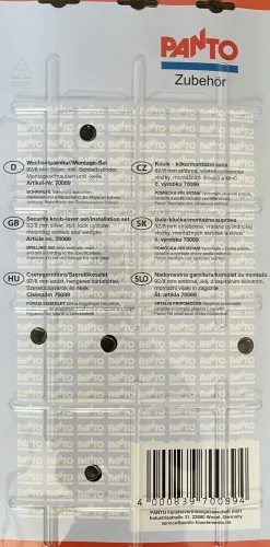 Panto Drückergarnitur 92/8 mm Aluminium inkl. Zylinder und Montageset