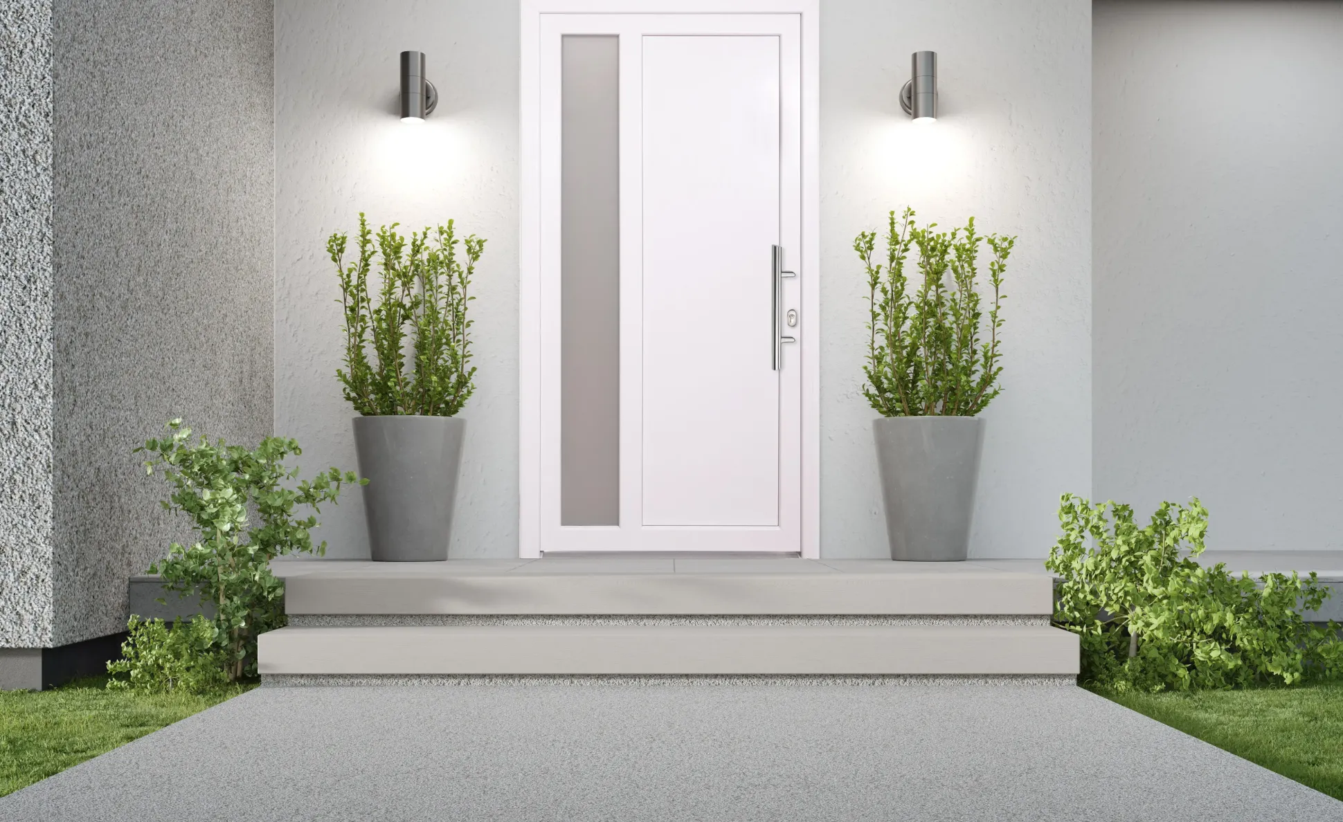 Panto Haustür Modell K 011 DIN rechts weiß 110 x 210 cm