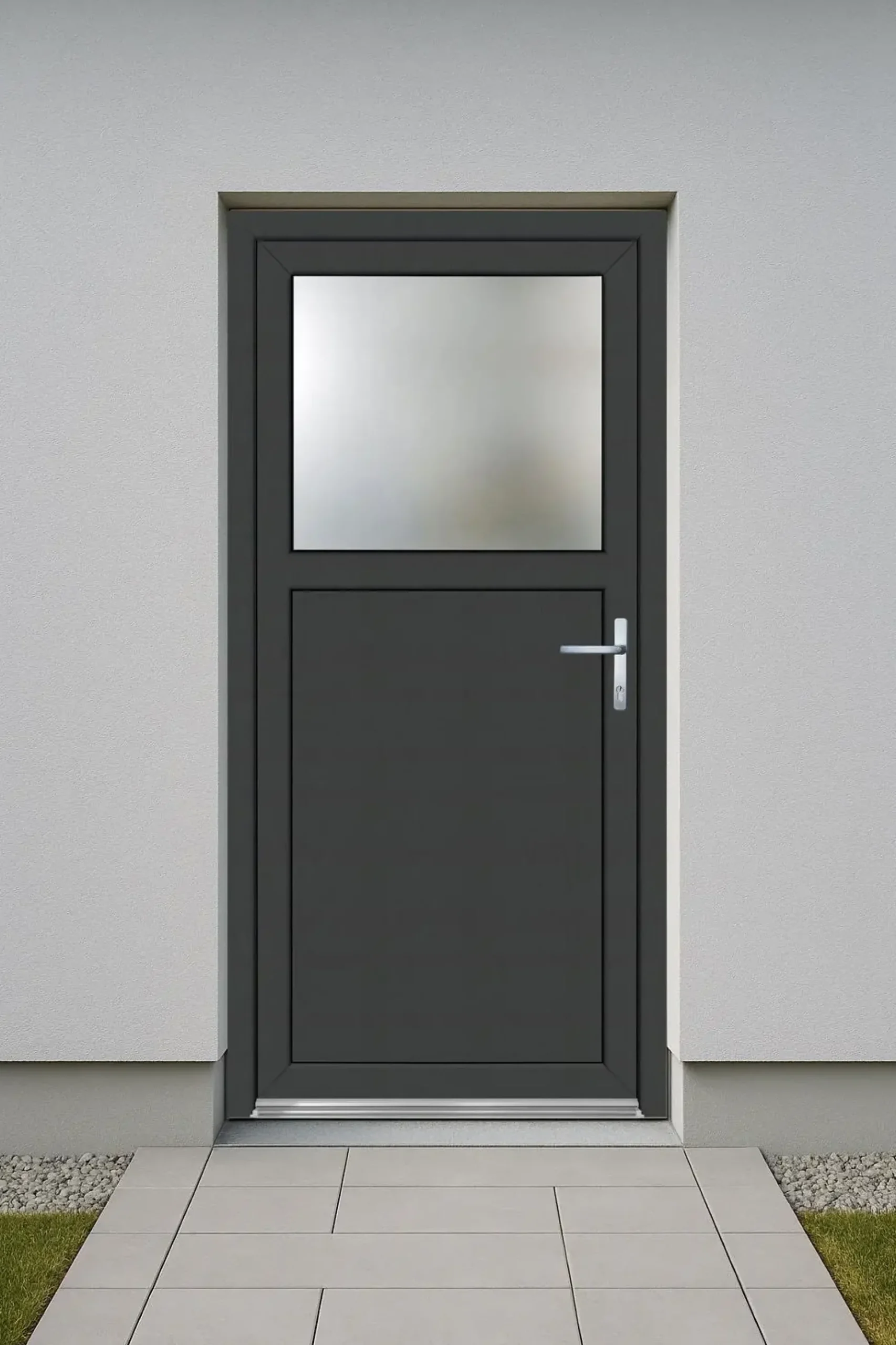 Panto Nebeneingangstür Kunststoff Premium 510 98 x 198 cm DIN rechts weiß/anthrazit