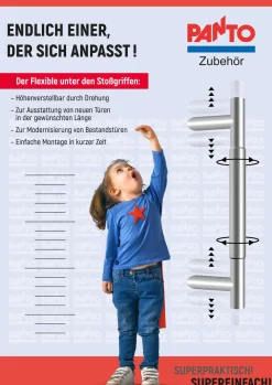 Panto Stoßgriff-Set Edelstahl 40 - 60 cm verstellbar
