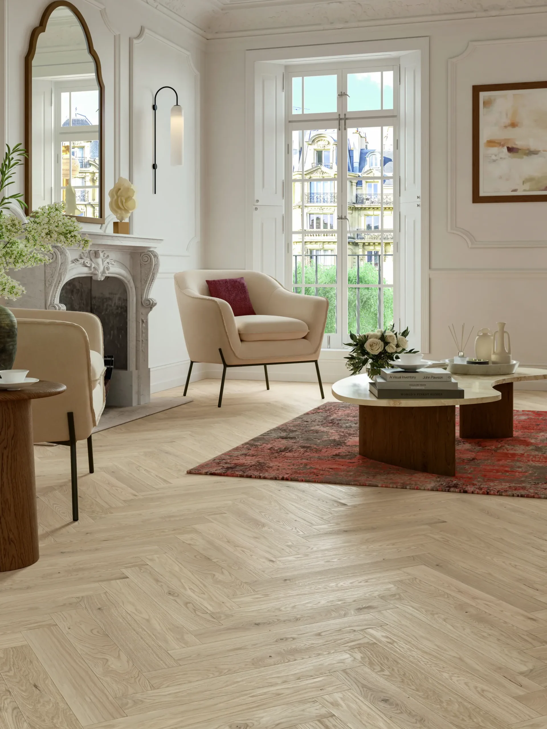 Parador Parkett Trendtime 3 Living Plus Eiche Bardolino weiß lackversiegelt matt weiß Minifase