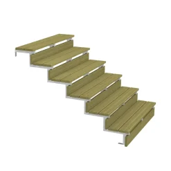 Plus Außentreppe Kiefer/Feuerverzinkt 6 Stufen 120 cm breit