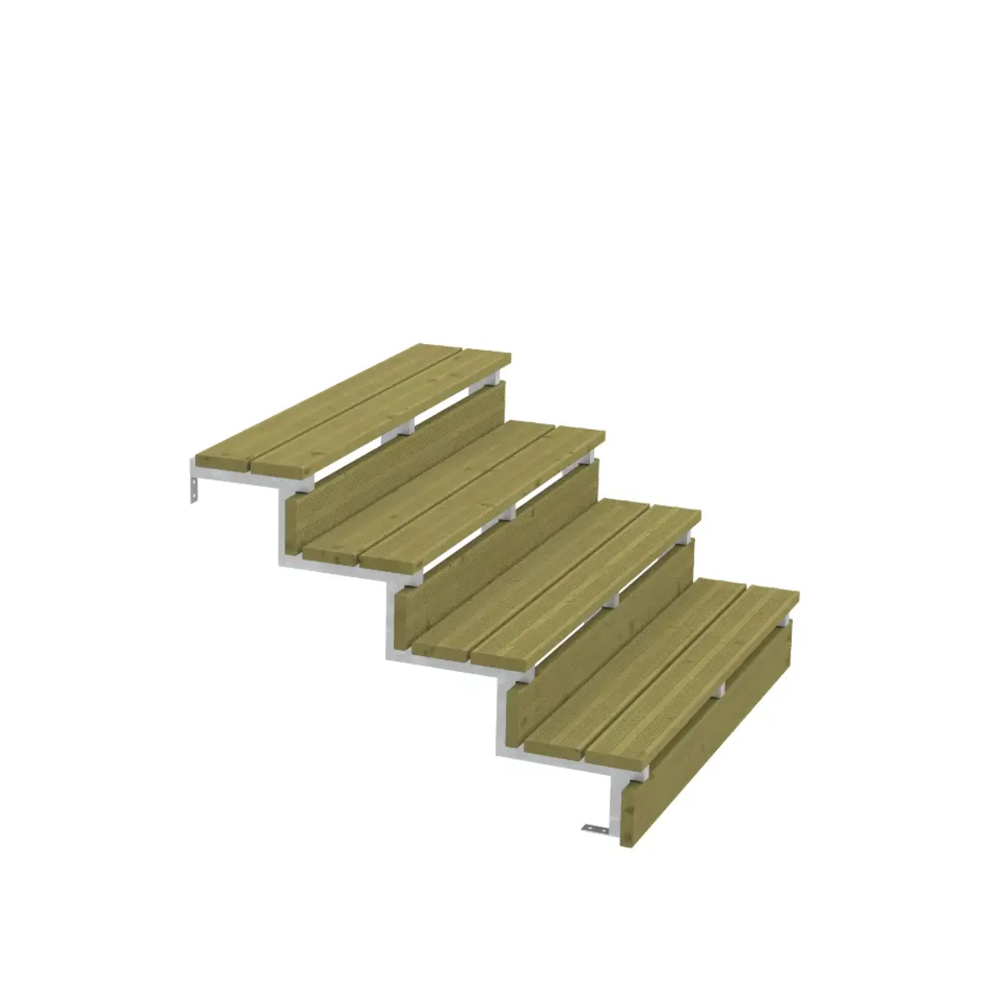 Plus Außentreppe Kiefer/Feuerverzinkt 4 Stufen 120 cm breit