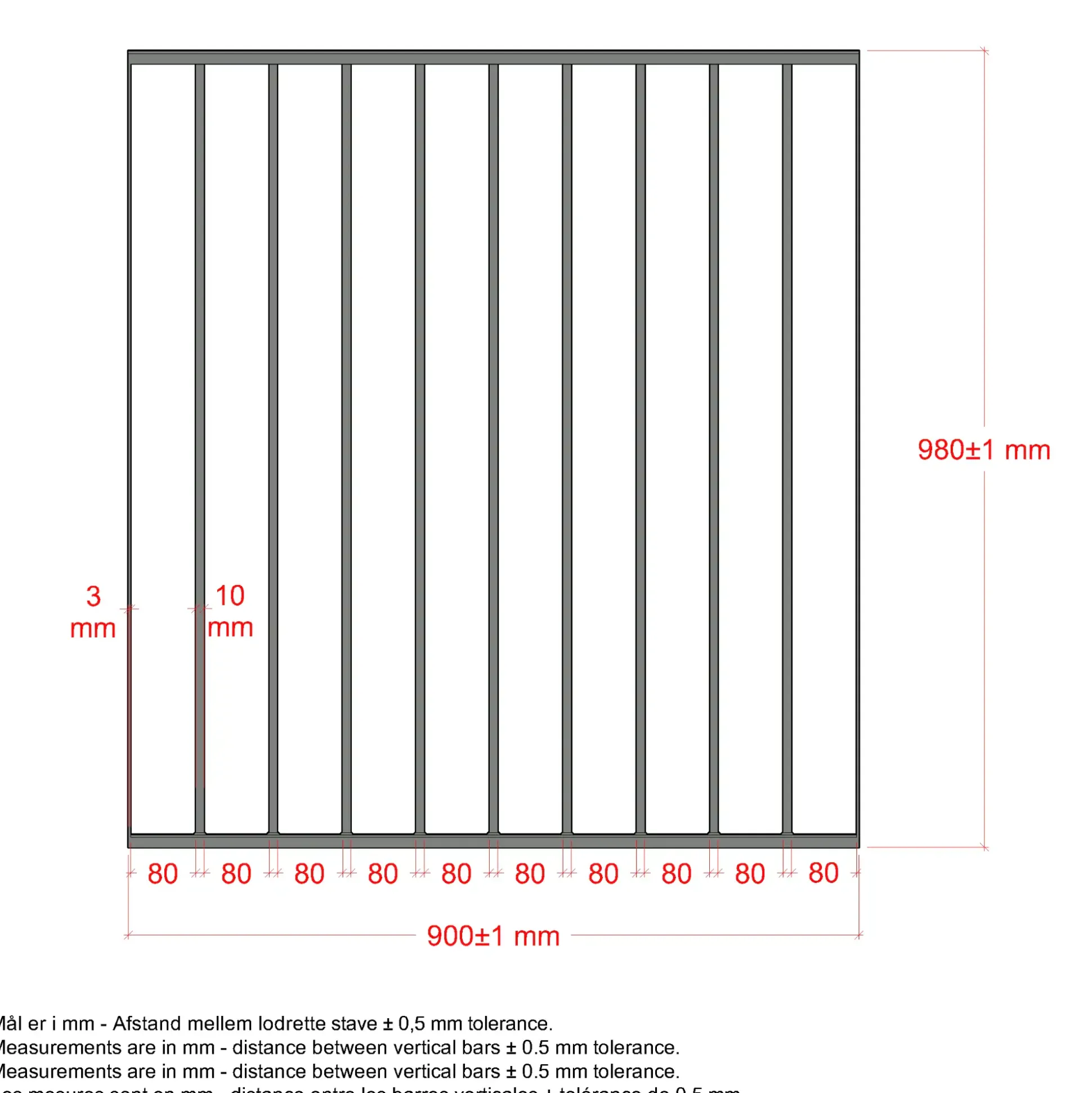 Plus Geländersystem Basic Stahl 90 × 98 cm silber