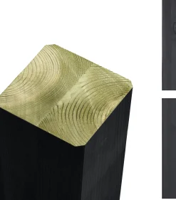 Plus Leimholzpfosten 188 cm 90 x 90 mm schwarz Kopf gerundet