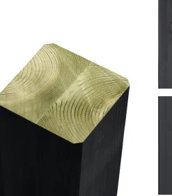 Plus Leimholzpfosten 128 cm 90 x 90 mm schwarz Kopf gerundet