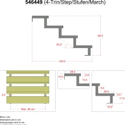 Plus Stahltreppenwange verzinkt 17 cm Stufenhöhe mit Beschlag