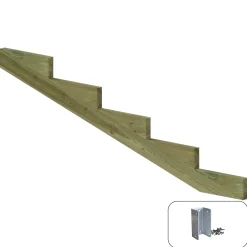 Plus Treppenwange Kiefer 13 cm Stufenhöhe mit Beschlag