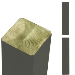 Plus Verleimte Pfosten beidseitig gerade 9 x 9 x 369 cm umbragrau