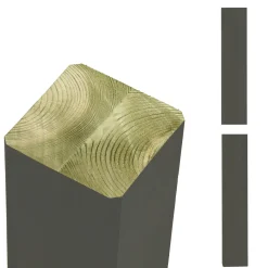 Plus Verleimte Pfosten beidseitig gerade 9 x 9 x 98 cm umbragrau