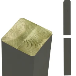 Plus Verleimte Pfosten Kopf gerundet 9 x 9 x 298 cm umbragrau