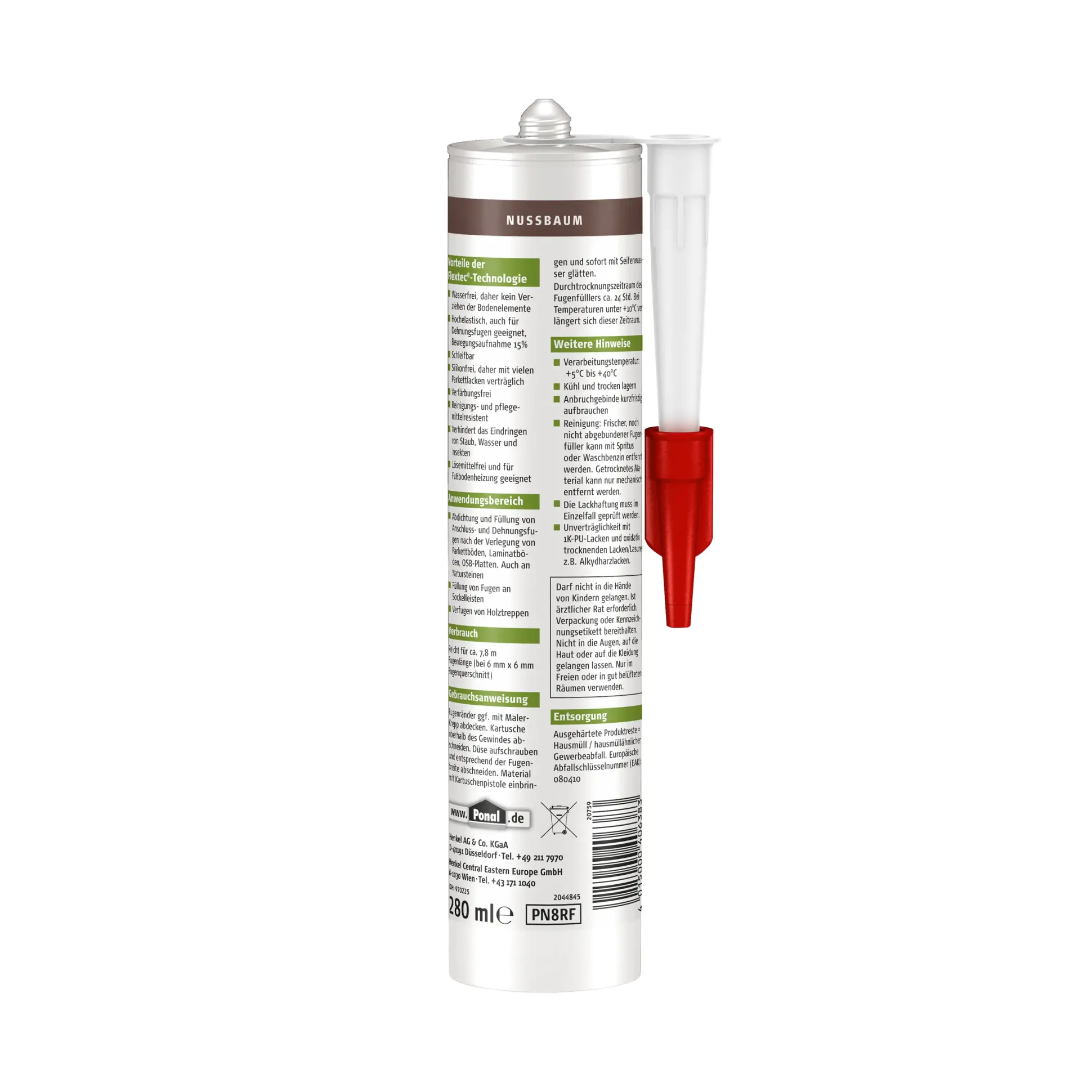Ponal Fugenfüller Parkett & Laminat 280 ml Kartusche, Nussbaum