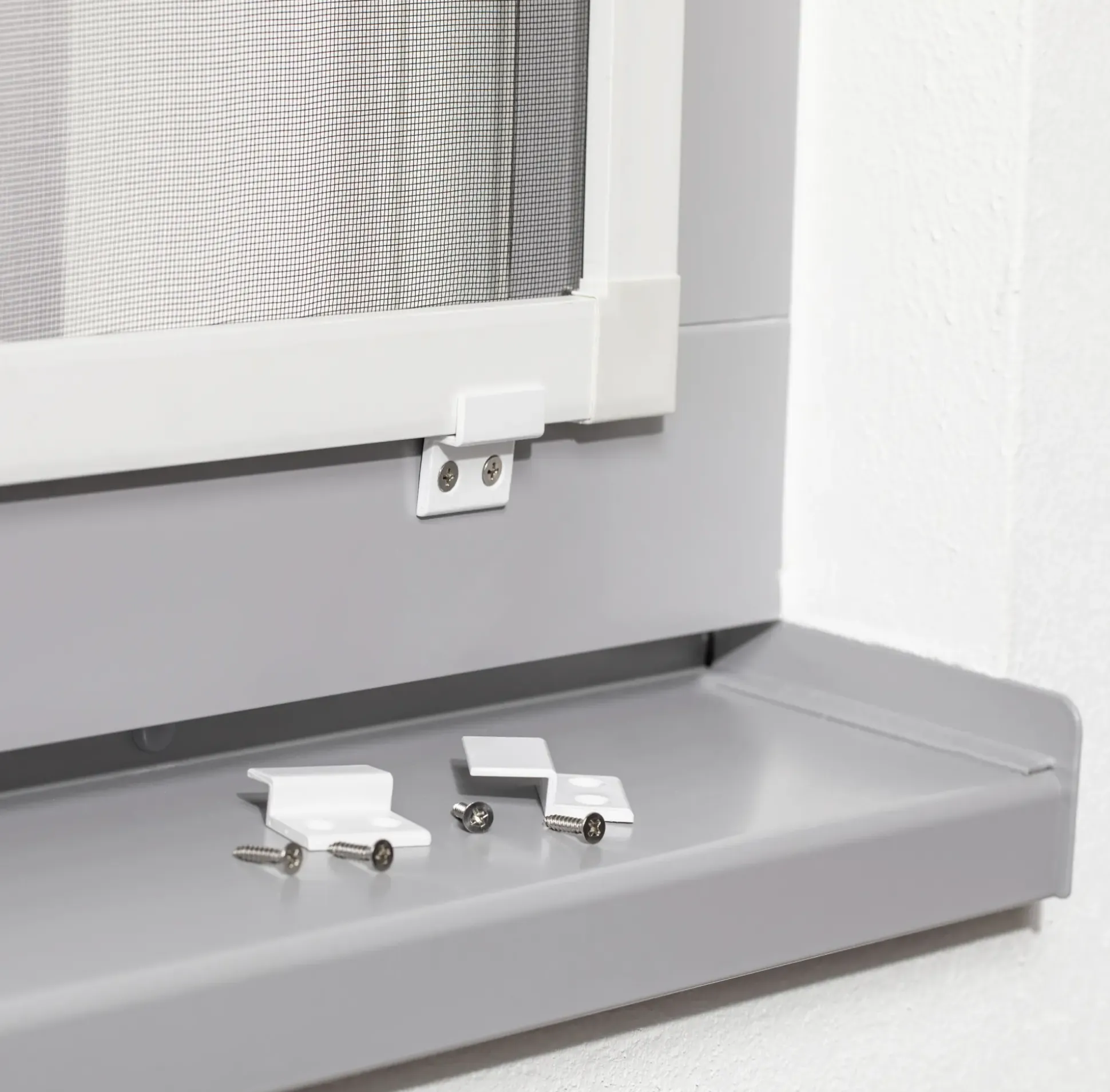 Primaster Einhängewinkel-Set für Fliegenschutzfenster weiß - 4 Stück