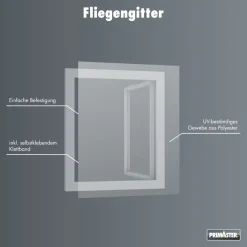 Primaster Fliegengitter 130 x 150 cm weiß kürzbar