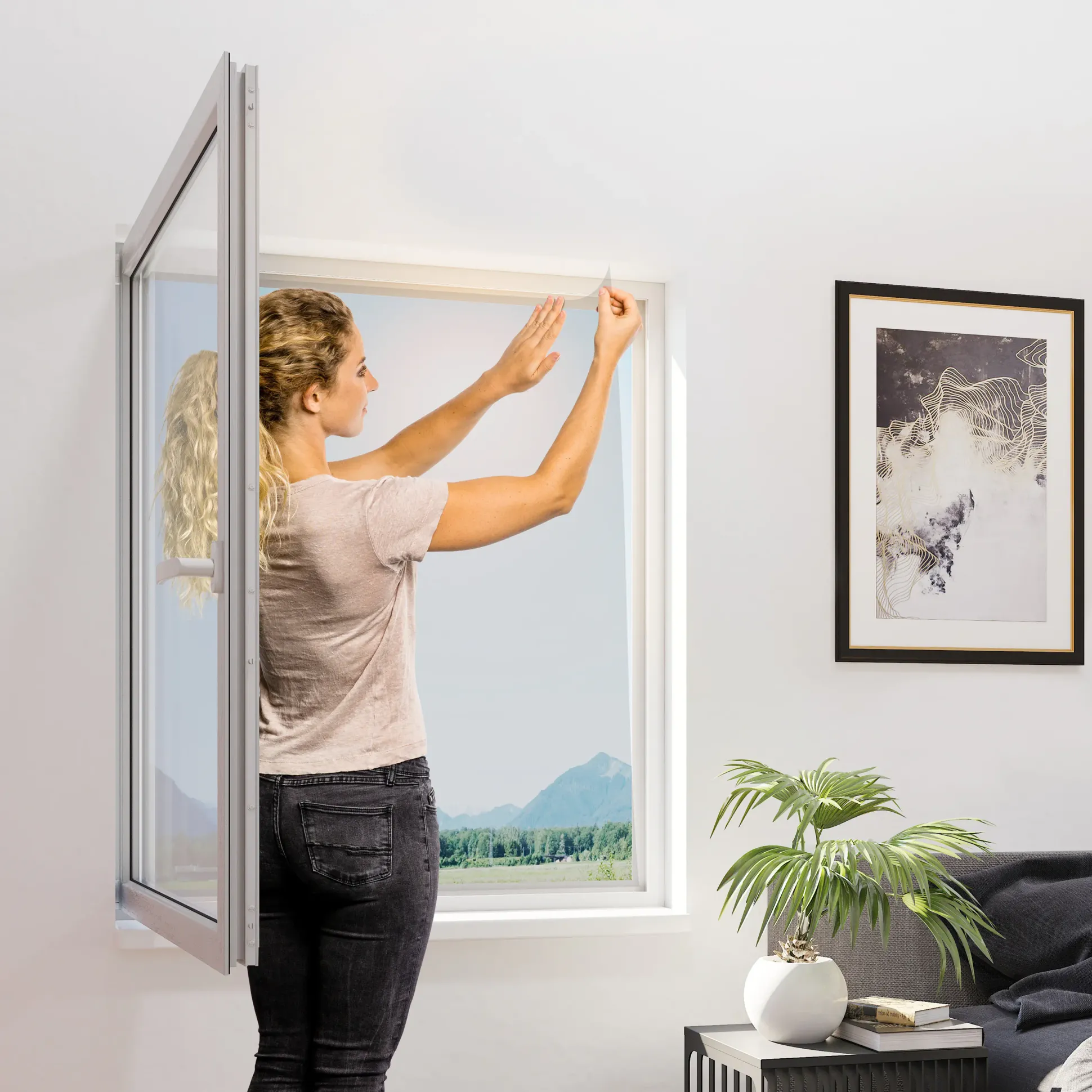Primaster Fliegengitter 130 x 150 cm anthrazit kürzbar