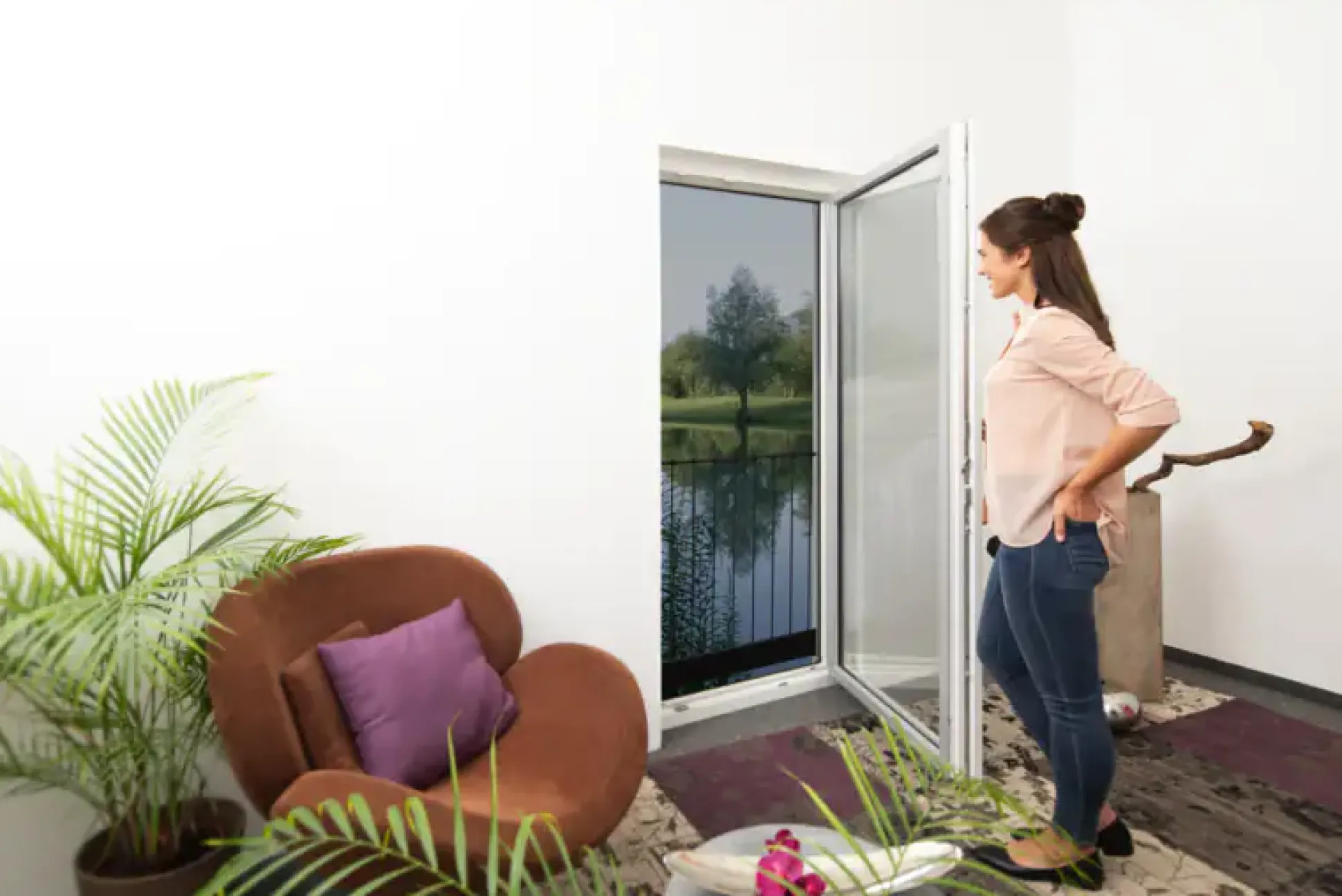 Primaster Fliegengitter für bodentiefe Fenster 130 x 220 cm anthrazit kürzbar