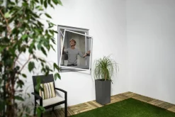 Primaster Fliegenschutz-Fenster slim 120 x 120 cm anthrazit