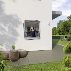 Primaster Fliegenschutz-Fenster 130 x 150 cm schwarz/anthrazit kürzbar