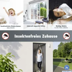 Primaster Fliegenschutz-Magnetvorhang 95 x 215 cm schwarz
