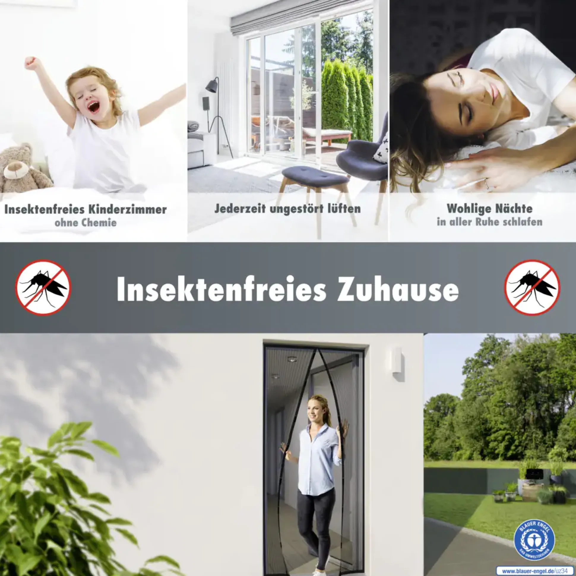 Primaster Fliegenschutz-Magnetvorhang 95 x 215 cm schwarz