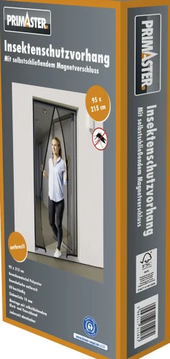 Primaster Fliegenschutz-Magnetvorhang 95 x 215 cm schwarz