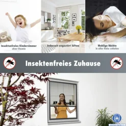 Primaster Fliegenschutz-Plissee 130 x 150 cm anthrazit/anthrazit kürzbar