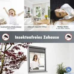 Primaster Fliegenschutz-Rollo 130 x 160 cm anthrazit/anthrazit kürzbar