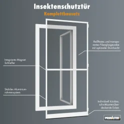 Primaster Fliegenschutz-Tür 100 x 210 cm weiß/weiß kürzbar